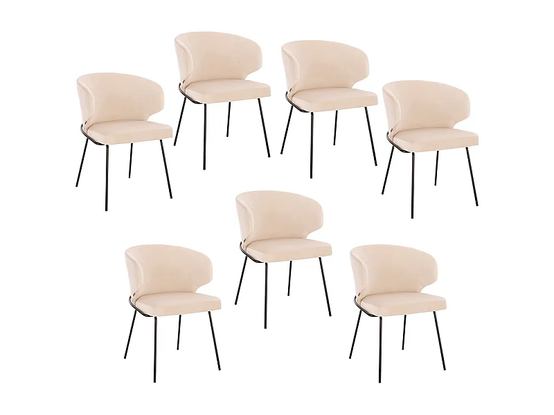 Home Deluxe Chaise de salle à manger AMARA Beige Quantité : 7