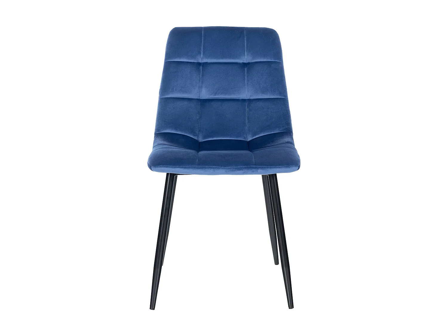 Lot de 4 chaises de salle à manger style moderne et confortable en tissu velours bleu et métal noir 10_0001789