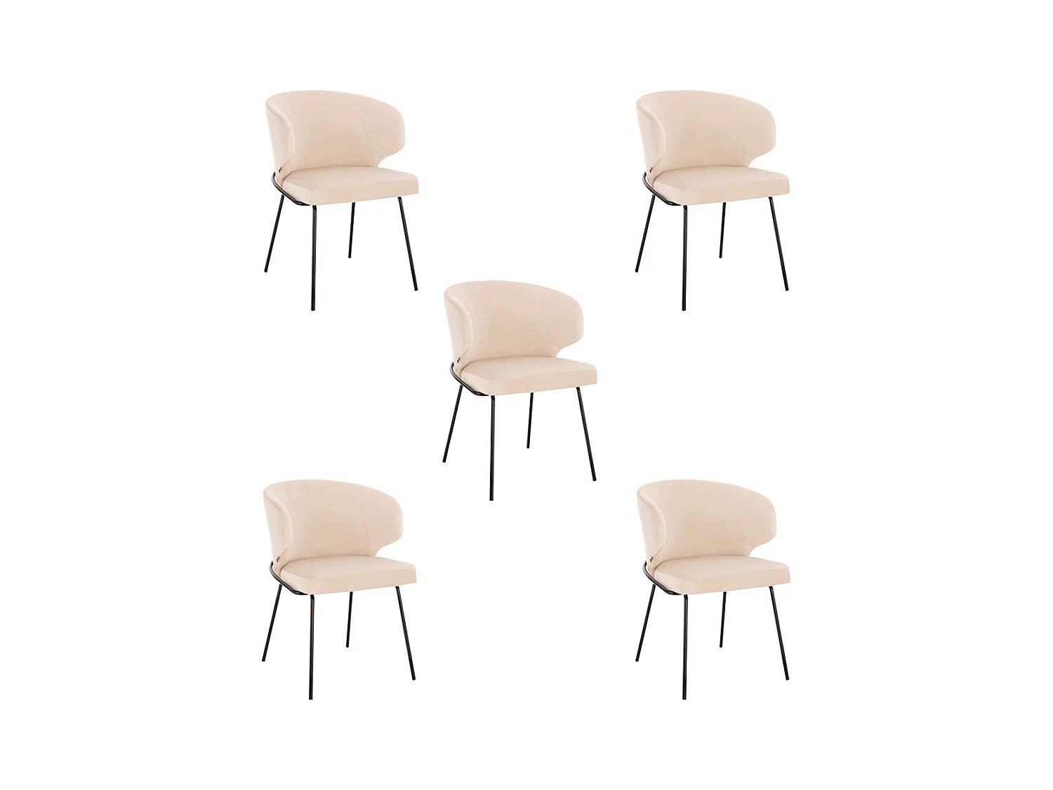 Home Deluxe Chaise de salle à manger AMARA Beige Quantité : 5