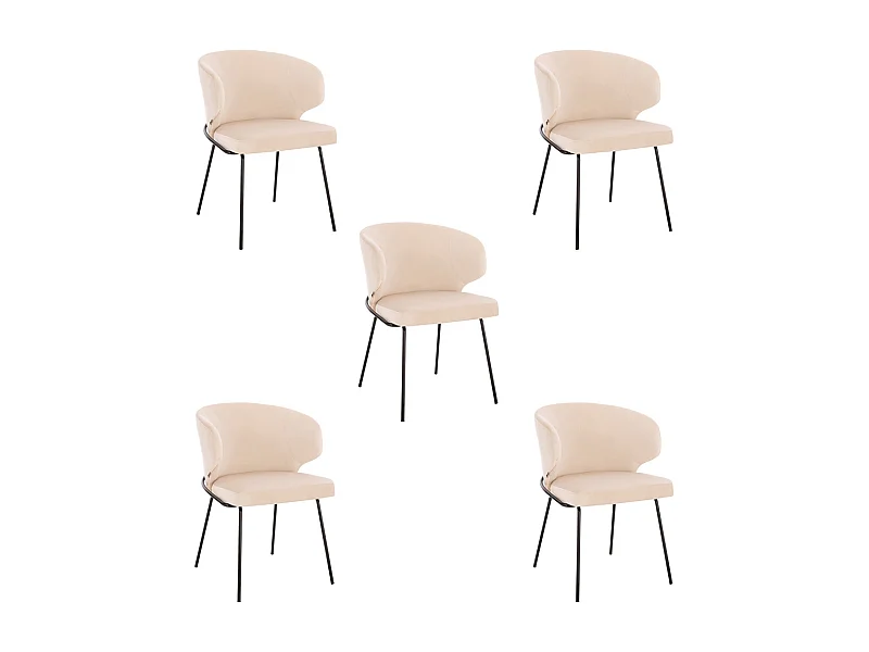 Home Deluxe Chaise de salle à manger AMARA Beige Quantité : 5