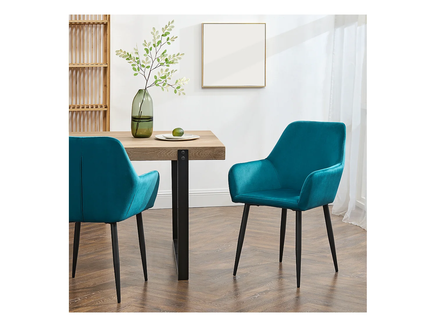 Lot de 6 chaises de salle à manger Hollola 86 x 57 x 56 cm bleu turquoise [en.casa]