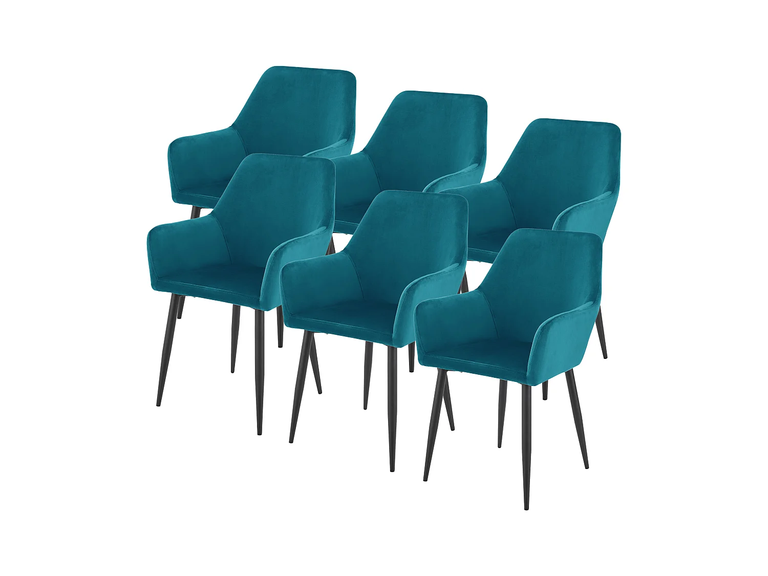 Lot de 6 chaises de salle à manger Hollola 86 x 57 x 56 cm bleu turquoise [en.casa]
