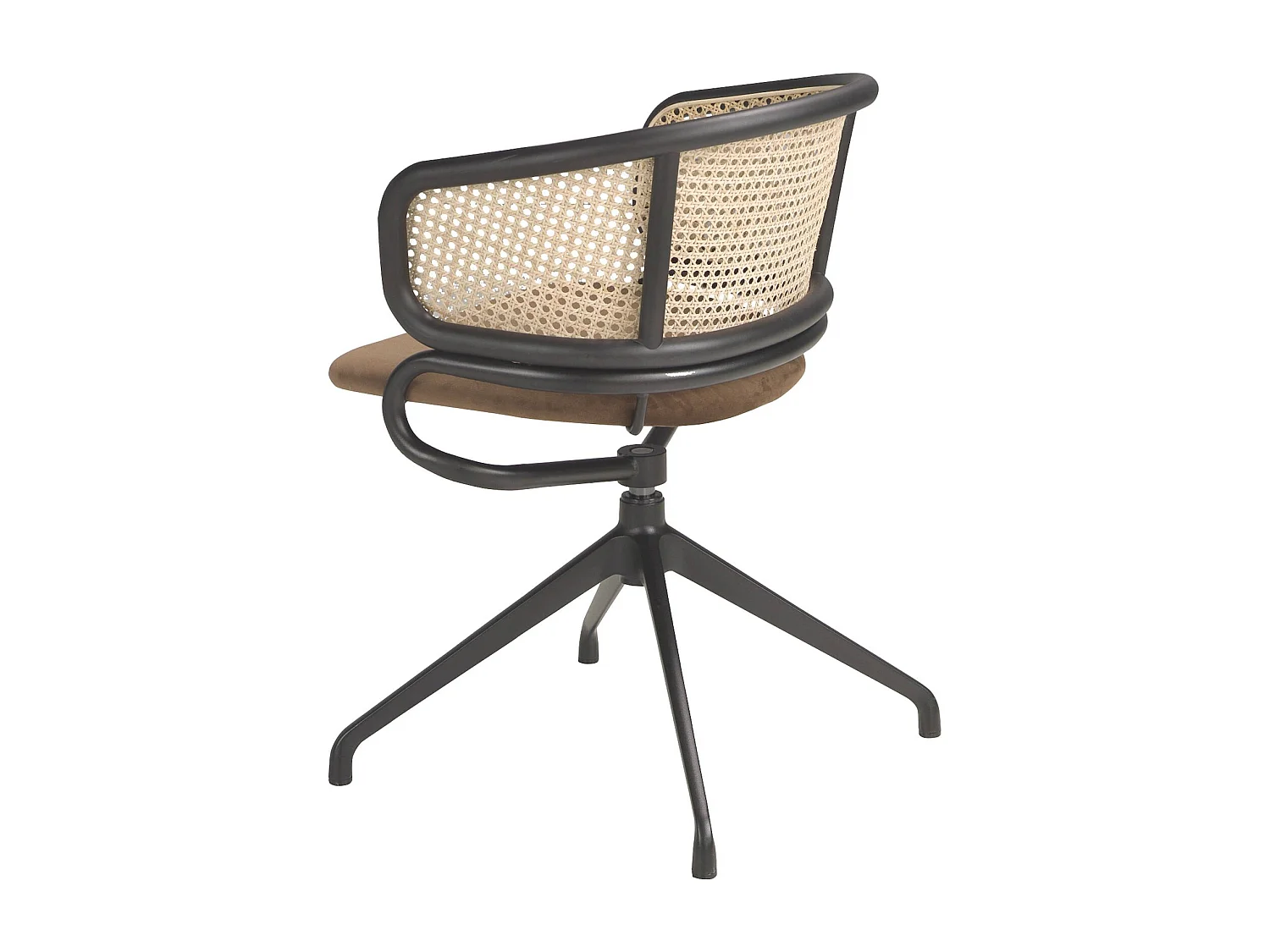 Chaise pivotante velours et rotin Angel Cerda