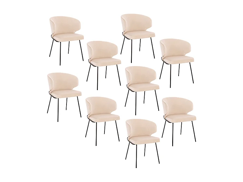 Home Deluxe Chaise de salle à manger AMARA Beige Quantité : 9