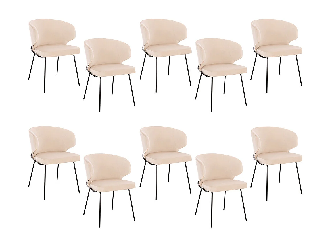 Home Deluxe Chaise de salle à manger AMARA Beige Quantité : 10