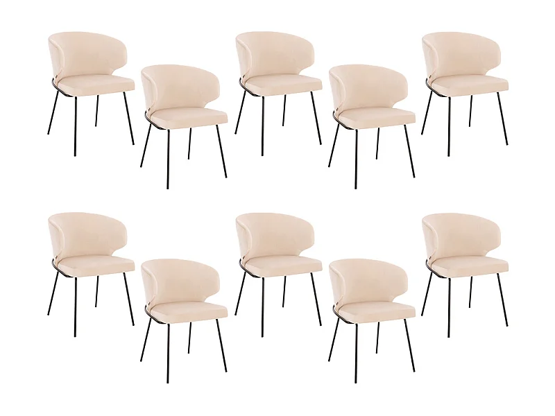 Home Deluxe Chaise de salle à manger AMARA Beige Quantité : 10