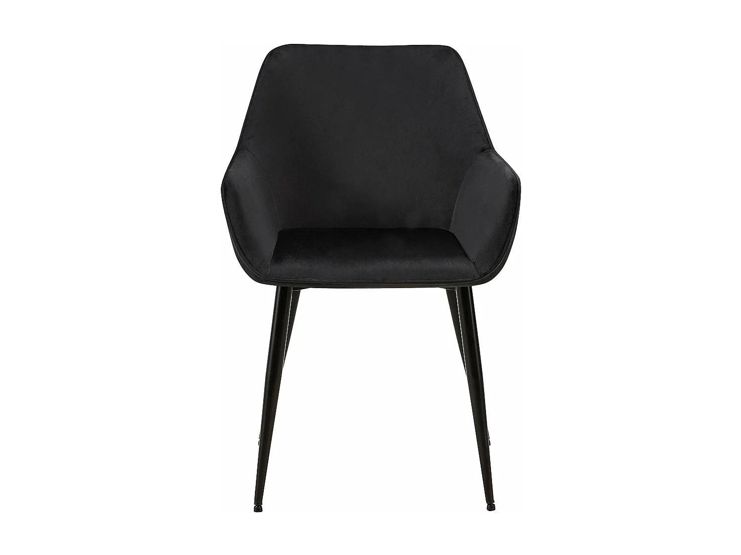 Lot de 2 chaises de salle à manger en tissu velours noir et pieds en métal noir 10_0001581