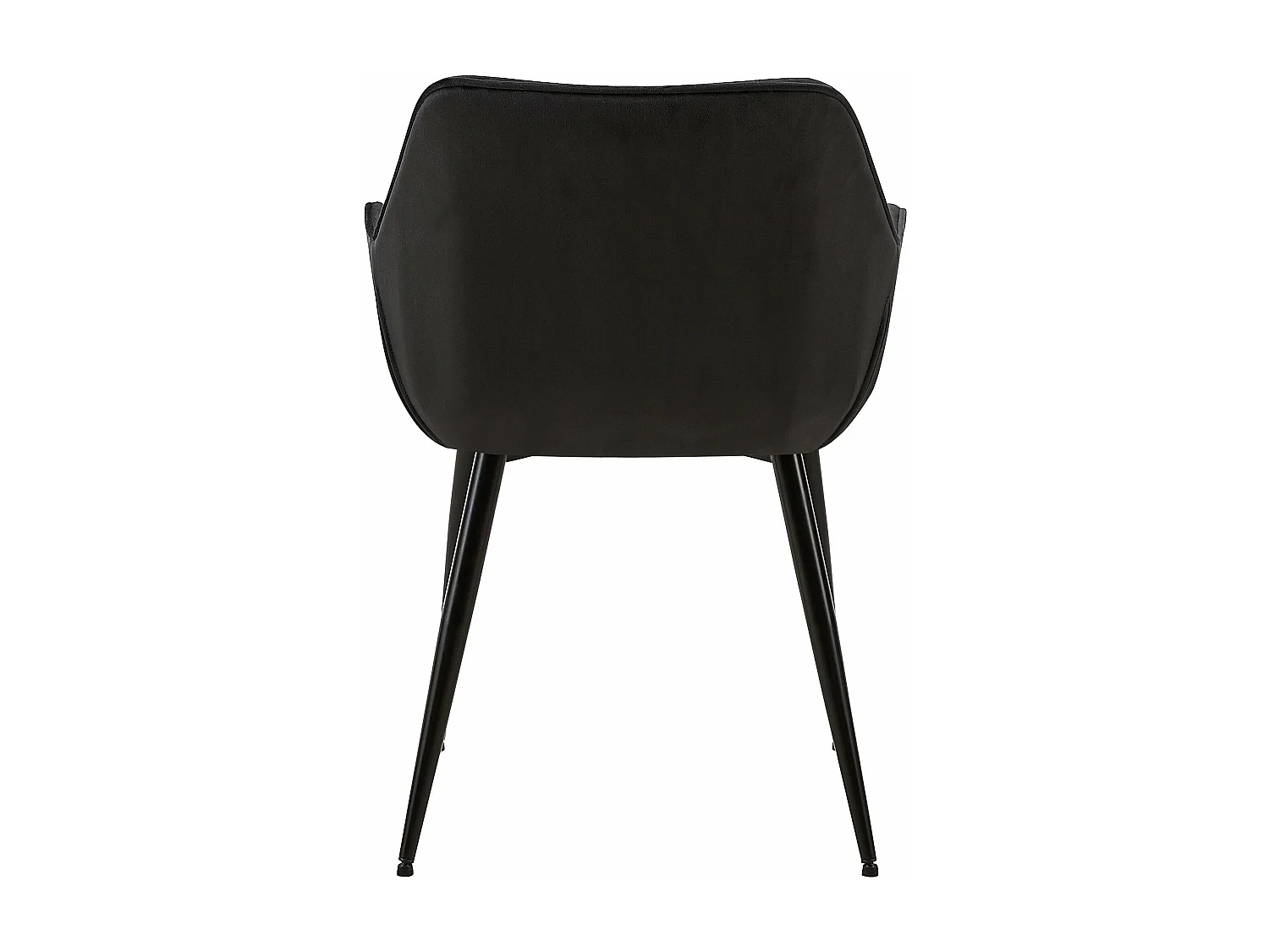 Lot de 2 chaises de salle à manger en tissu velours noir et pieds en métal noir 10_0001581