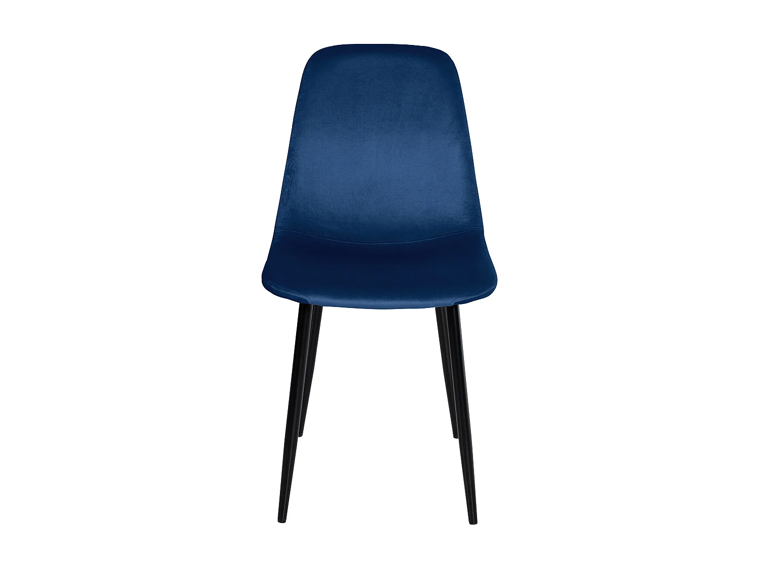 Lot de 4 chaises de salle à manger design moderne en tissu velours bleu pieds en métal noir 10_0001825