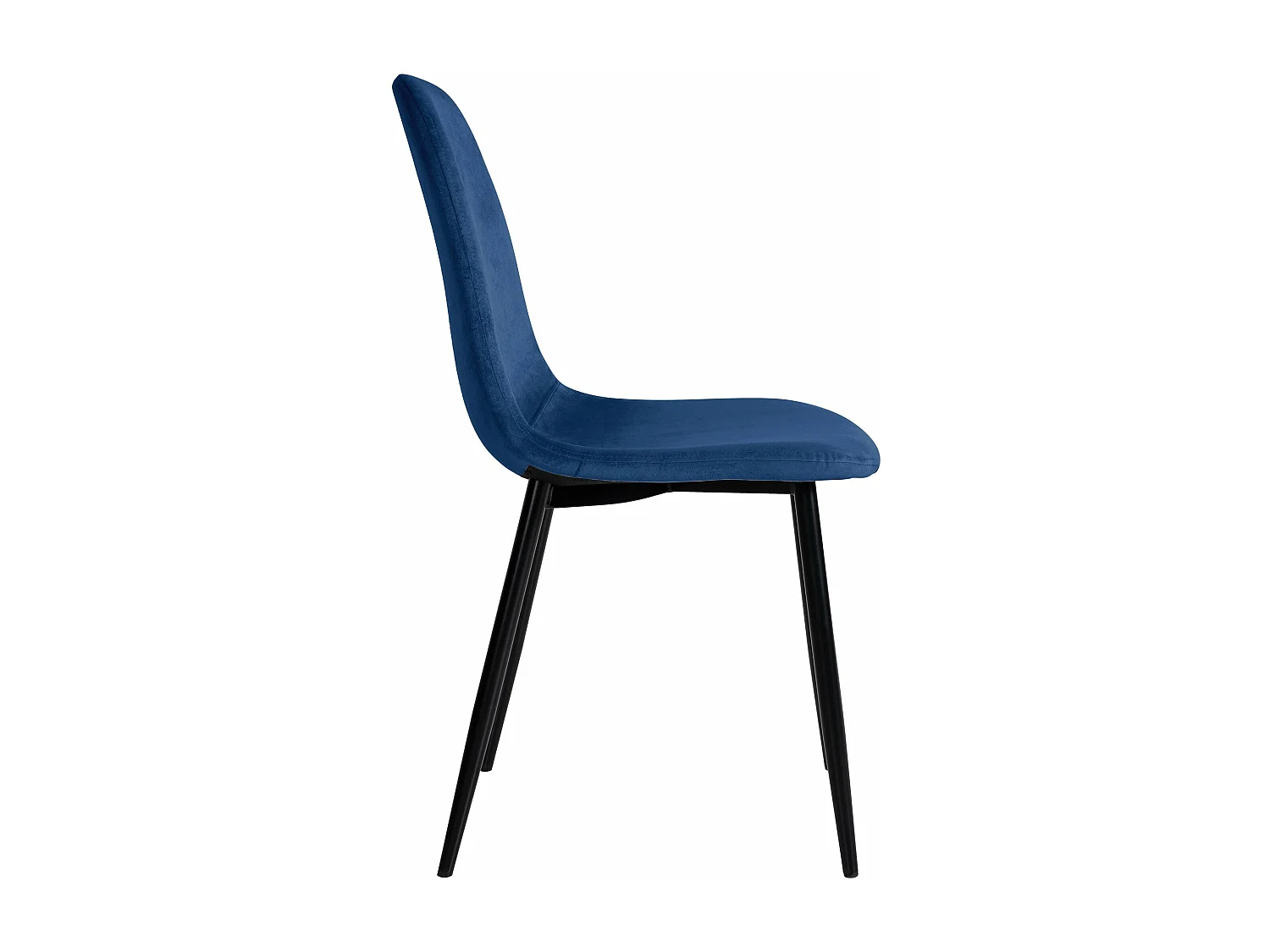 Lot de 4 chaises de salle à manger design moderne en tissu velours bleu pieds en métal noir 10_0001825