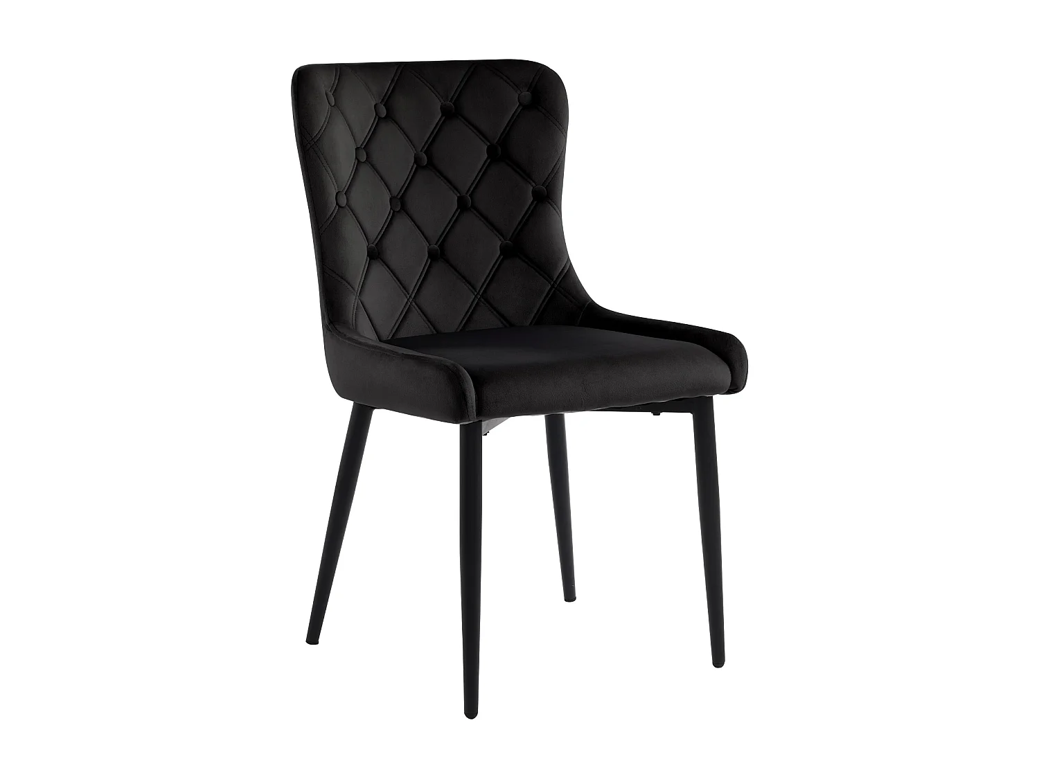 Chaise Salle à Manger, 6 Pièces, Velours, Pieds En Fer Noir, Noir