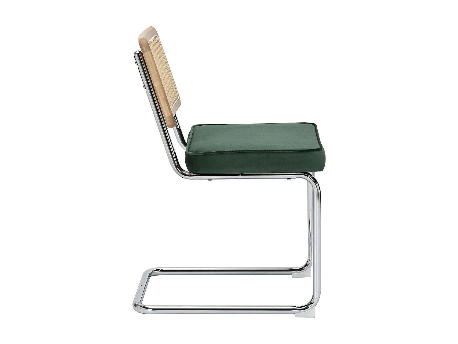 Lot de 2 chaises en acier et velours vert foncé