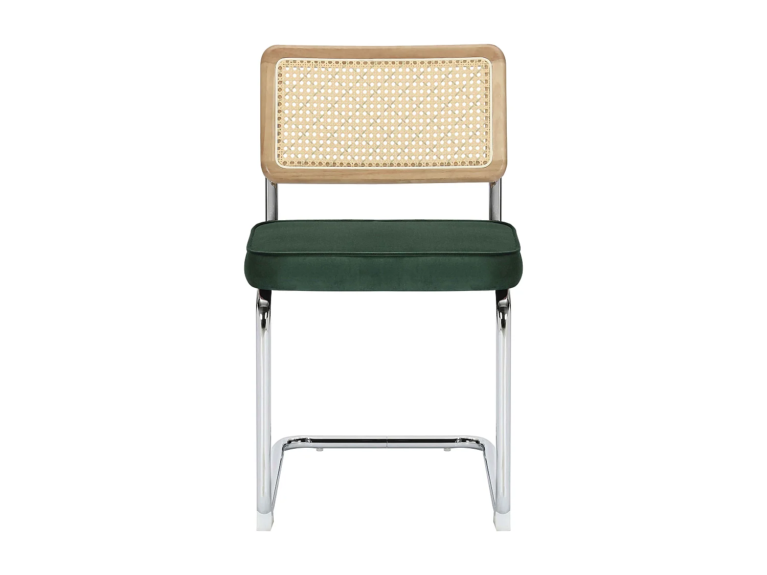 Lot de 2 chaises en acier et velours vert foncé