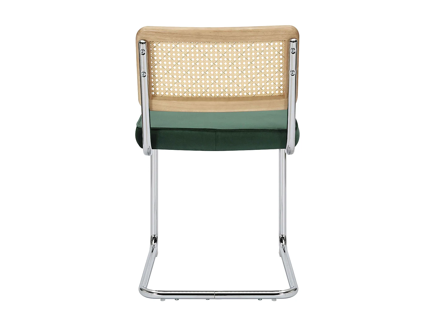 Lot de 2 chaises en acier et velours vert foncé