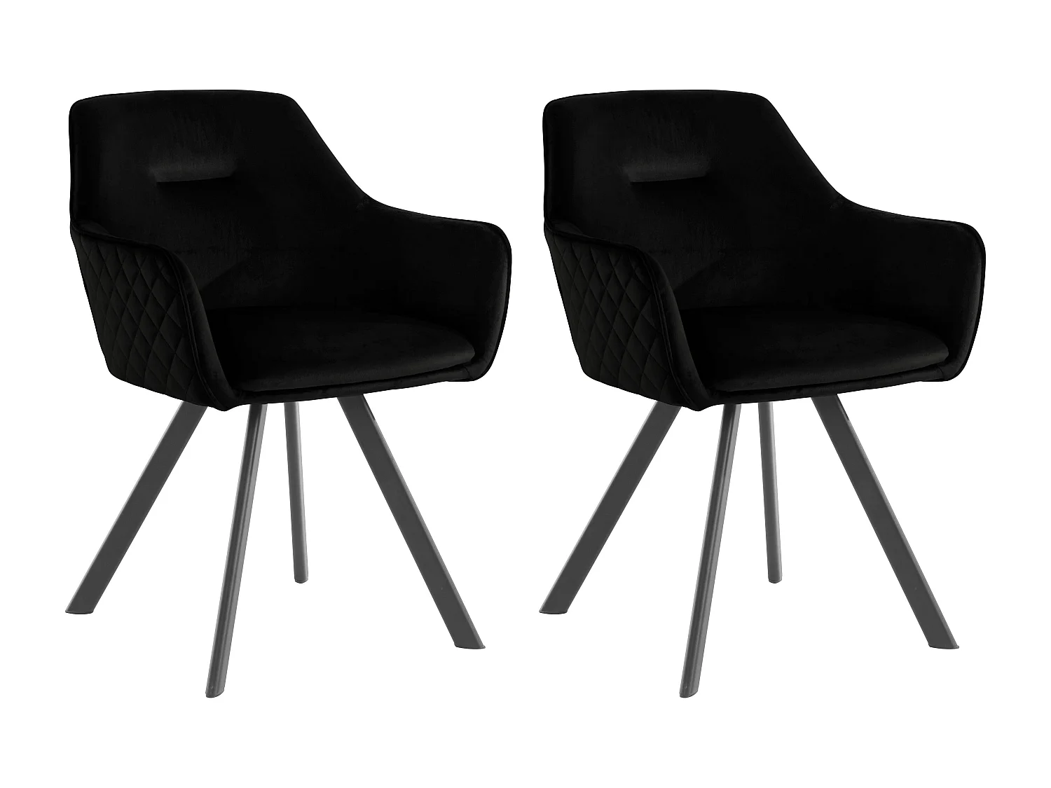 Vera | Fauteuil in zwart velours, 2 Pak