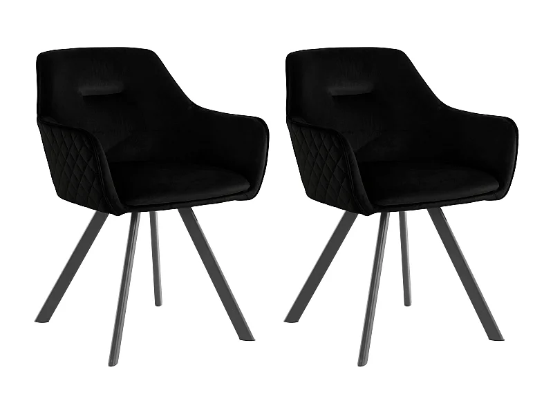 Vera | Sillón de terciopelo negro, lote de 2