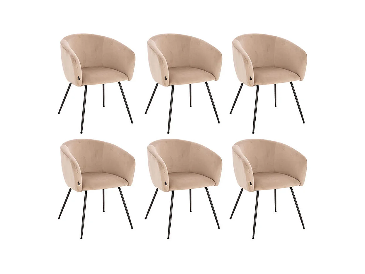 Home Deluxe Chaise de salle à manger ARIA Beige Quantité : 6