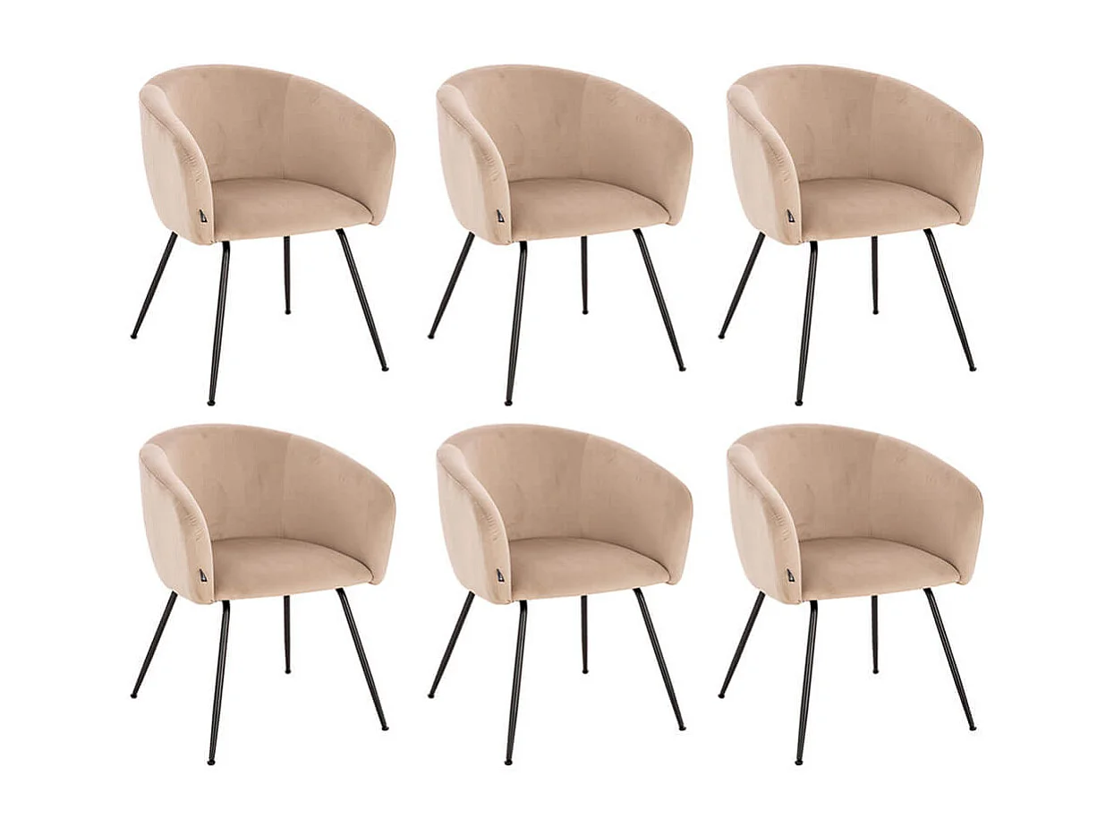 Home Deluxe Chaise de salle à manger ARIA Beige Quantité : 6