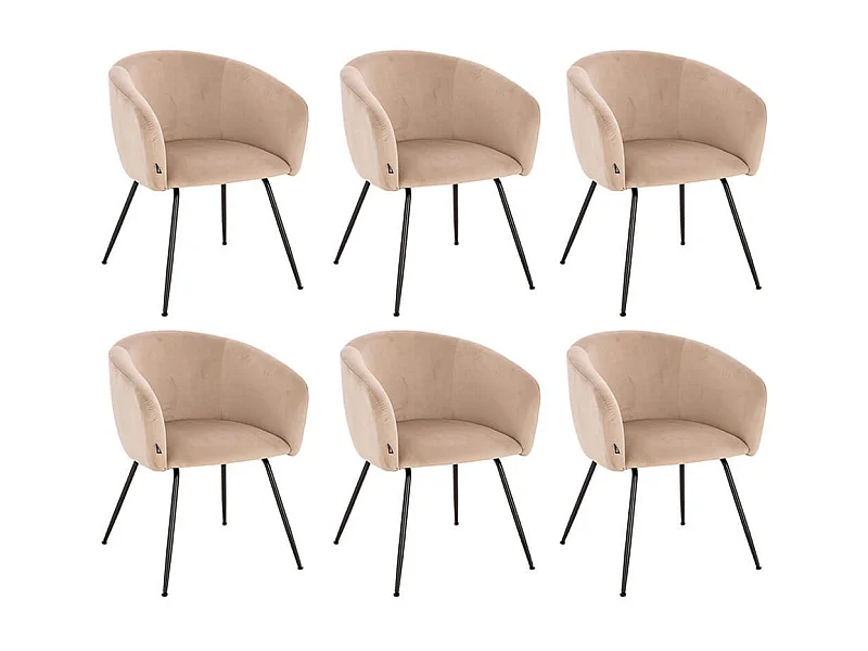 Home Deluxe Chaise de salle à manger ARIA Beige Quantité : 6