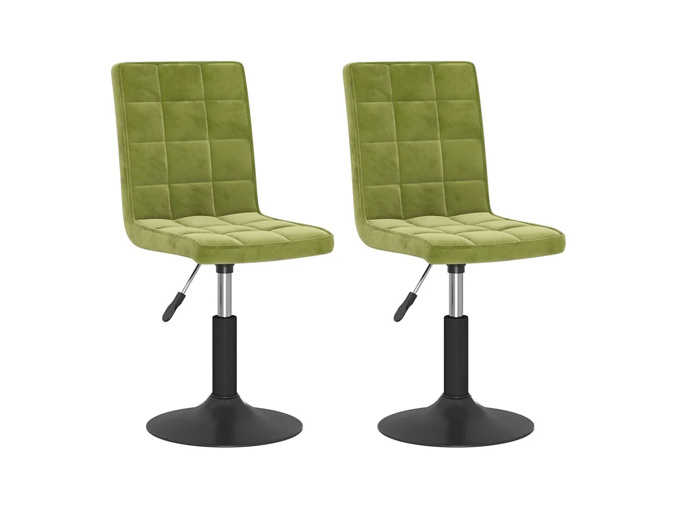 Chaises pivotantes à manger lot de 2 vert clair velours