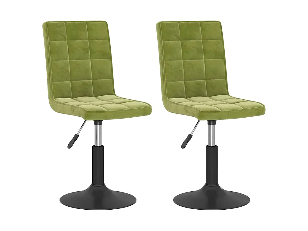 Sedie da Pranzo Girevoli 2 pz Verde Chiaro in Velluto