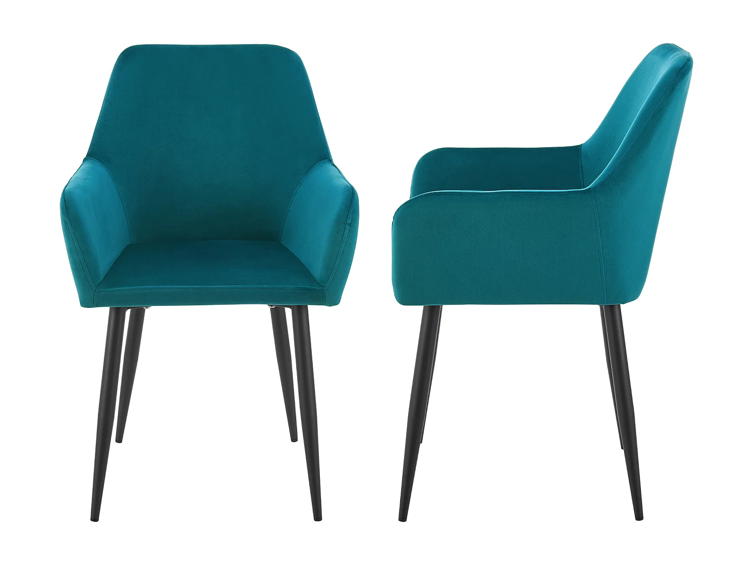 Lot de 2 chaises de salle à manger Hollola 86 x 57 x 56 cm bleu turquoise [en.casa]