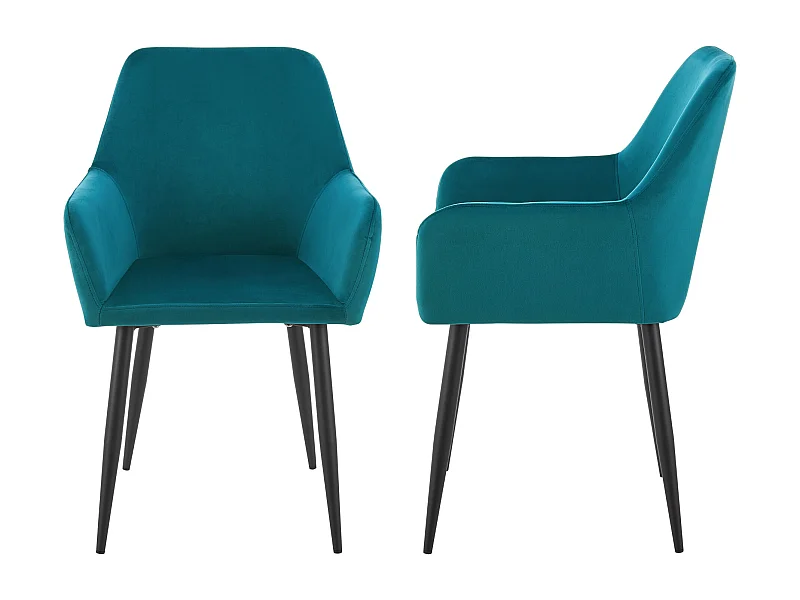 Lot de 2 chaises de salle à manger Hollola 86 x 57 x 56 cm bleu turquoise [en.casa]