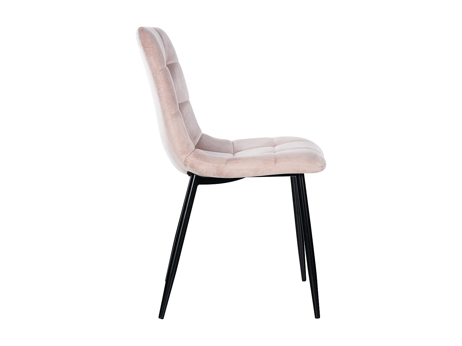Lot de 4 chaises de salle à manger style moderne et confortable en tissu velours rose et métal noir 10_0001792