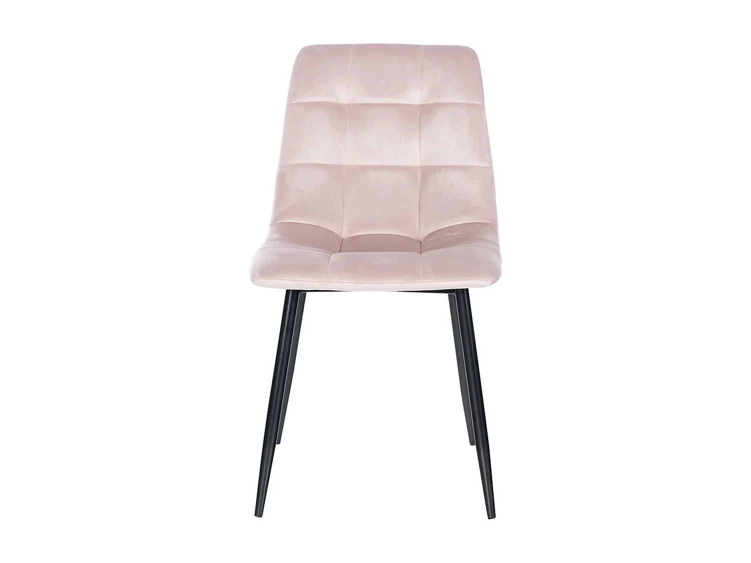 Lot de 4 chaises de salle à manger style moderne et confortable en tissu velours rose et métal noir 10_0001792