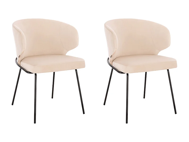 Home Deluxe Chaise de salle à manger AMARA Beige Quantité : 2