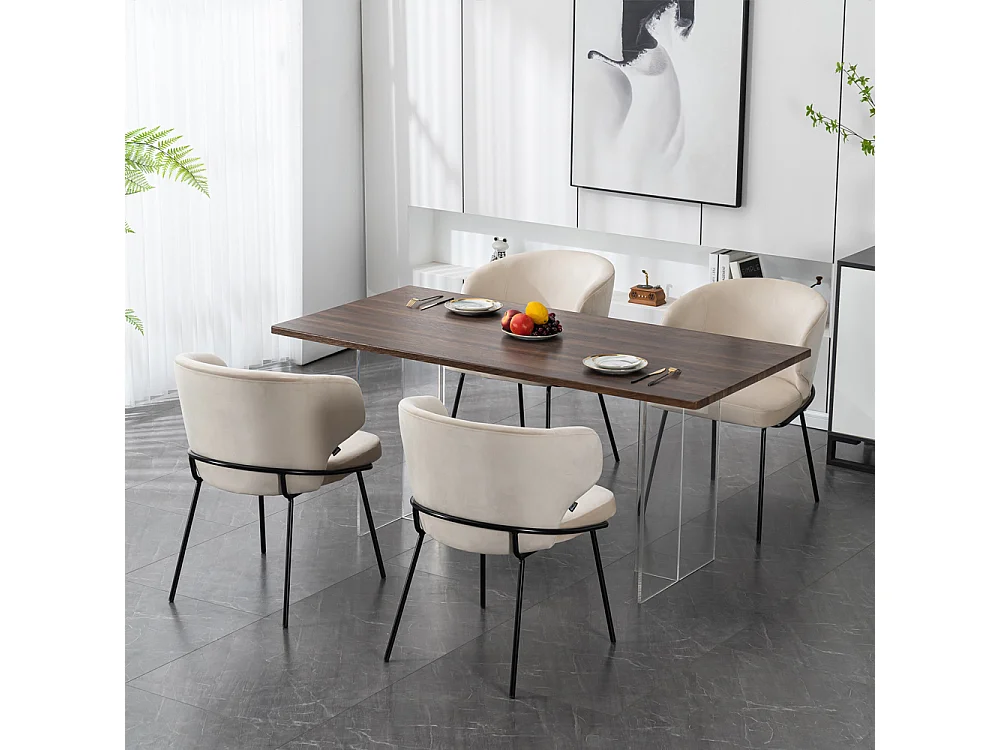 Home Deluxe Chaise de salle à manger AMARA Beige Quantité : 2