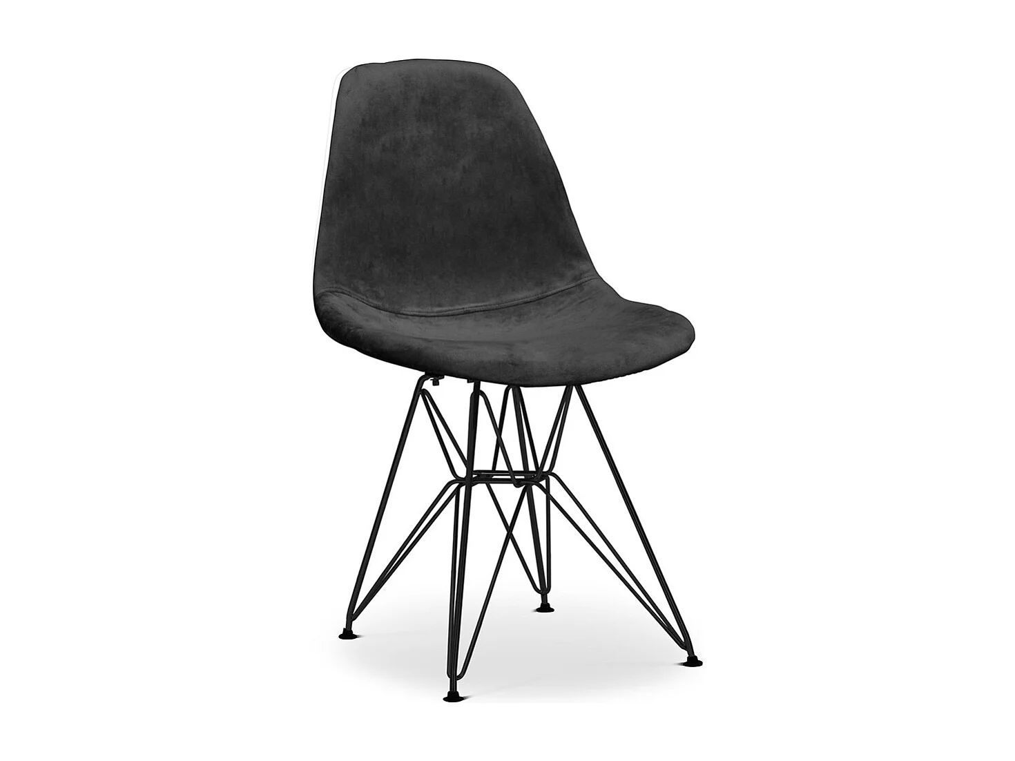 Esszimmerstuhl Derwick Skandinavischer Stil Beine schwarz Premium Design Beine schwarz - Samt