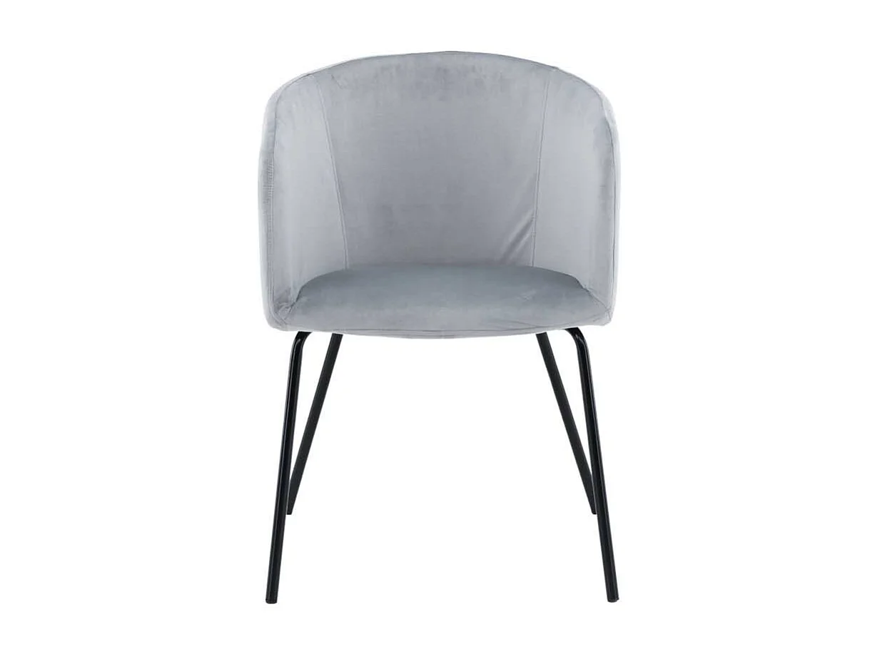 Berit chaise de salle à manger avec accoudoirs velours gris