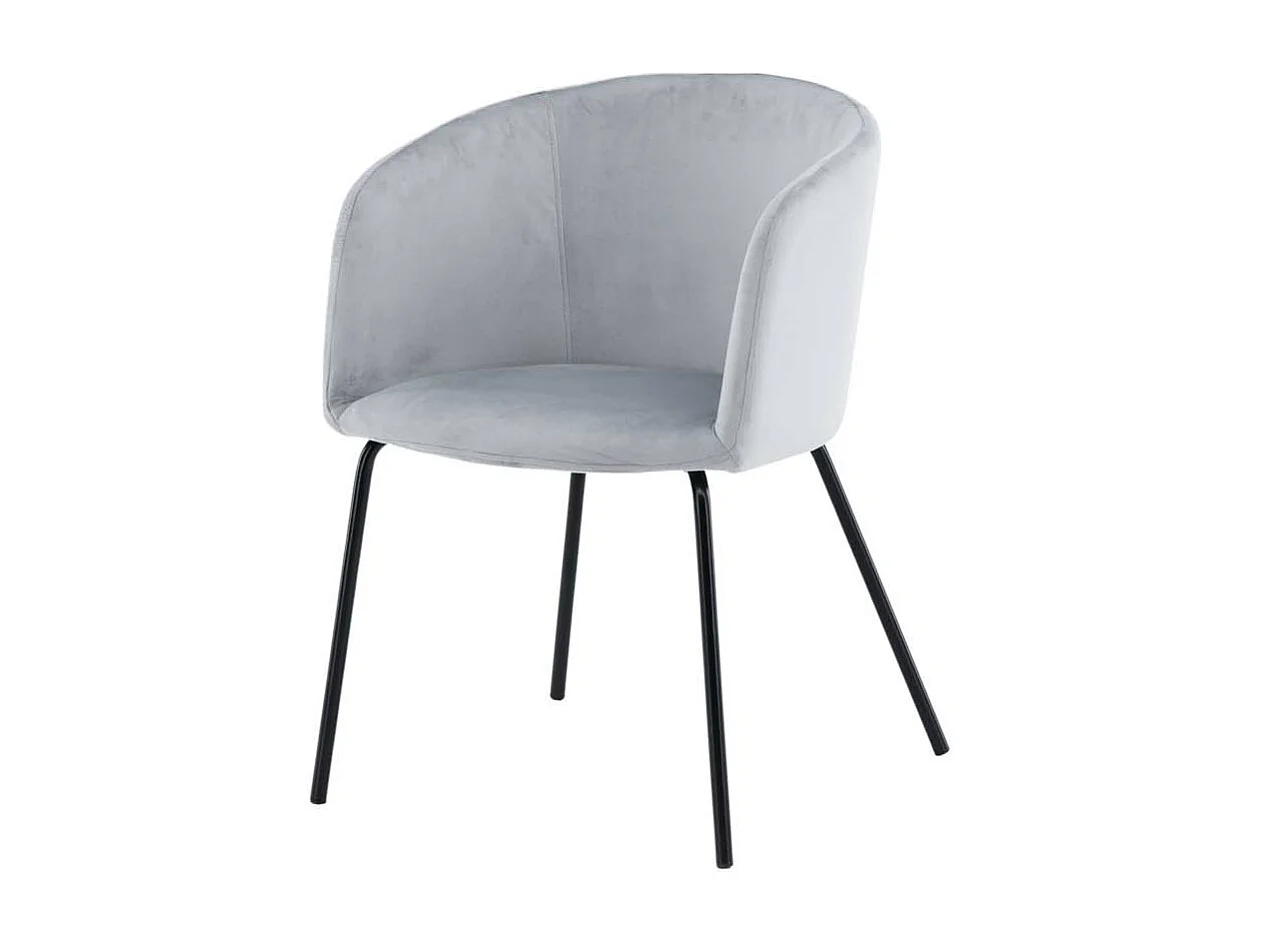 Berit chaise de salle à manger avec accoudoirs velours gris