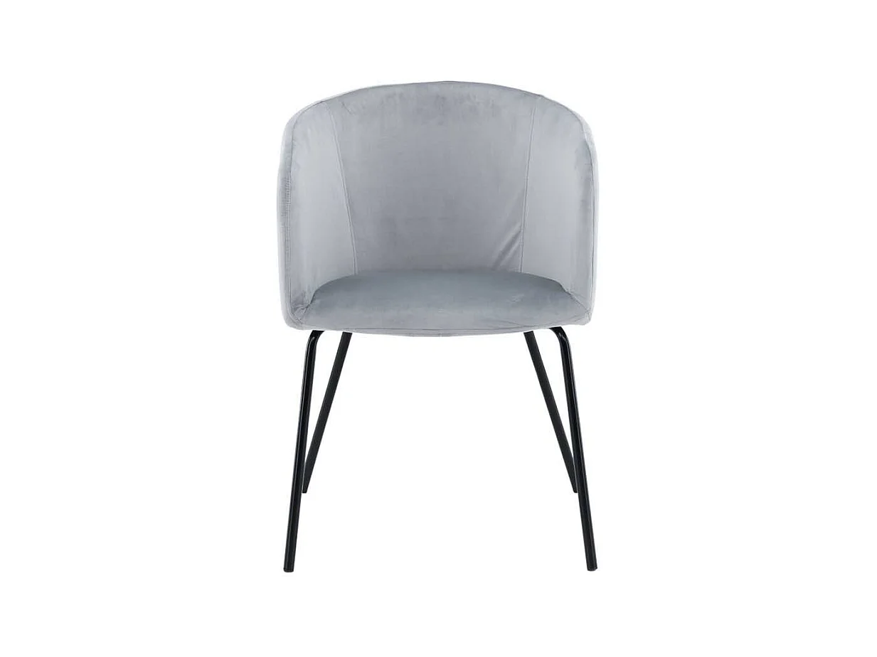 Berit chaise de salle à manger avec accoudoirs velours gris