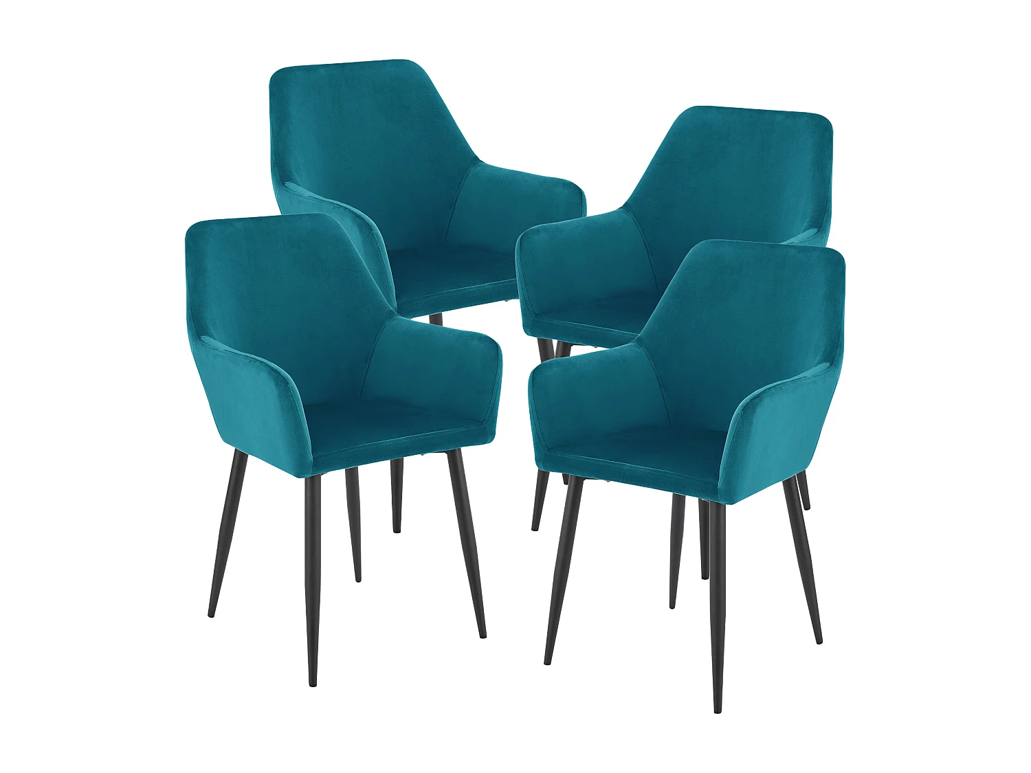 Lot de 4 chaises de salle à manger Hollola 86 x 57 x 56 cm bleu turquoise [en.casa]