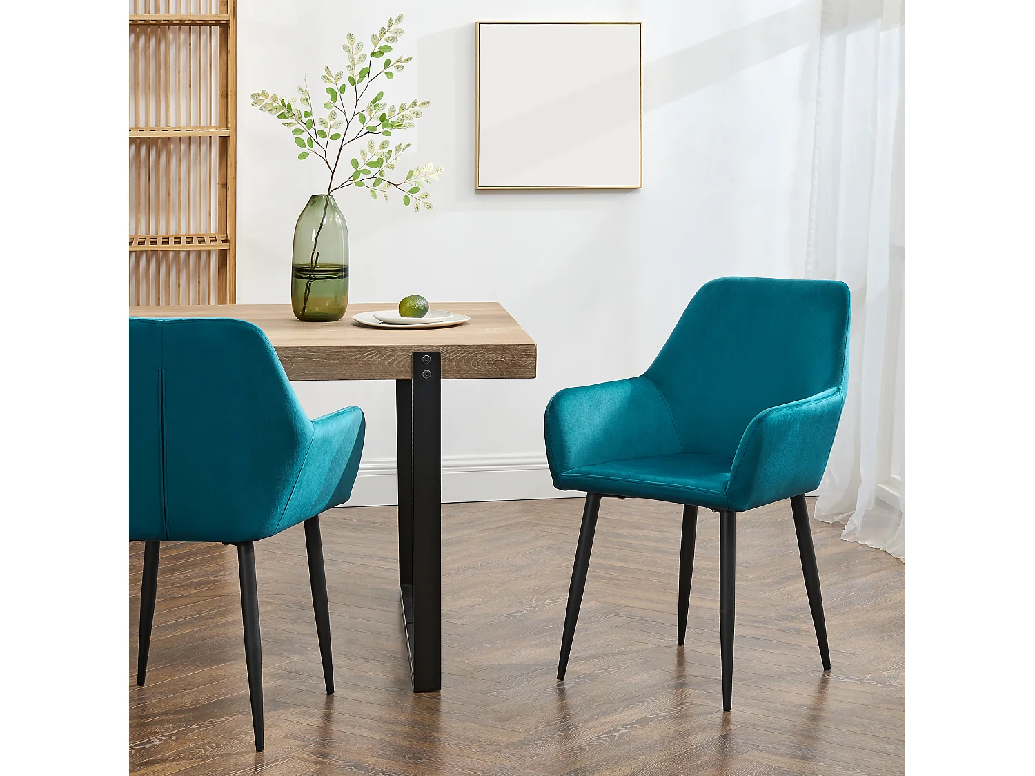 Lot de 4 chaises de salle à manger Hollola 86 x 57 x 56 cm bleu turquoise [en.casa]