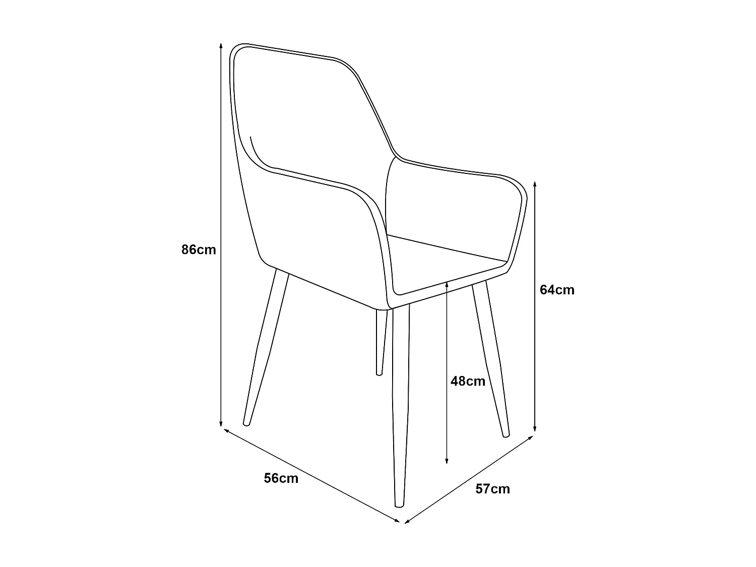 Lot de 4 chaises de salle à manger Hollola 86 x 57 x 56 cm bleu turquoise [en.casa]