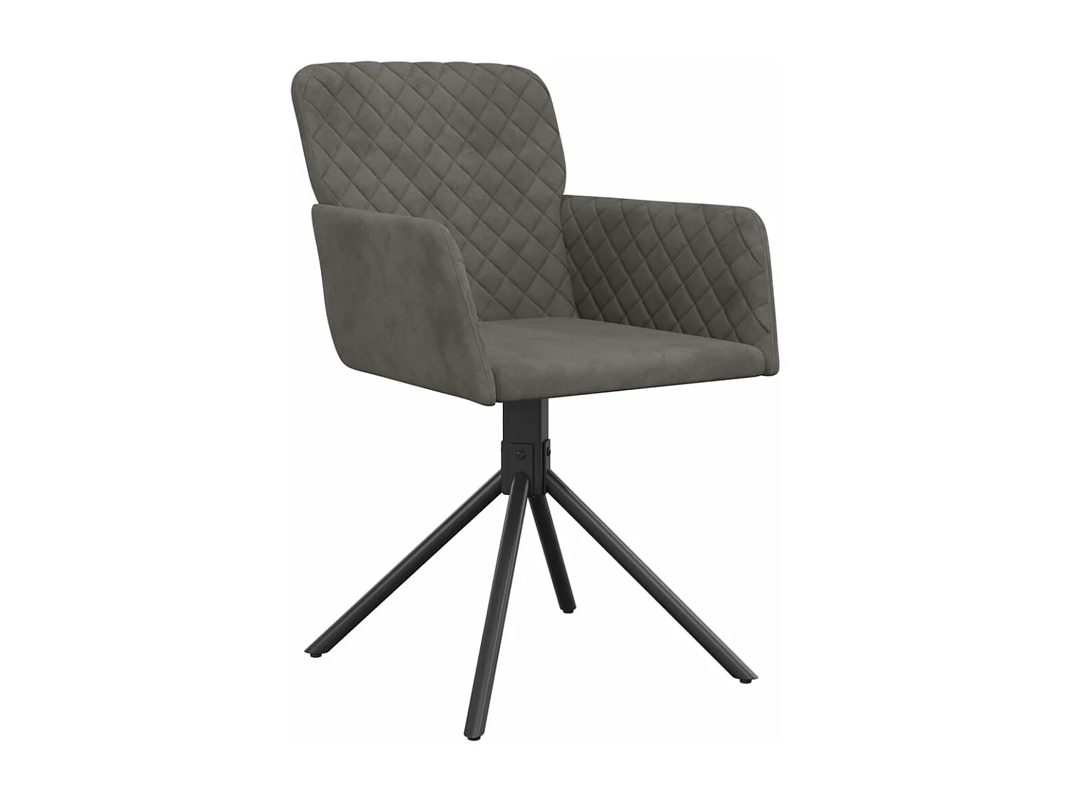 Chaises pivotantes de salle à manger 2 pcs Gris foncé Velours 11