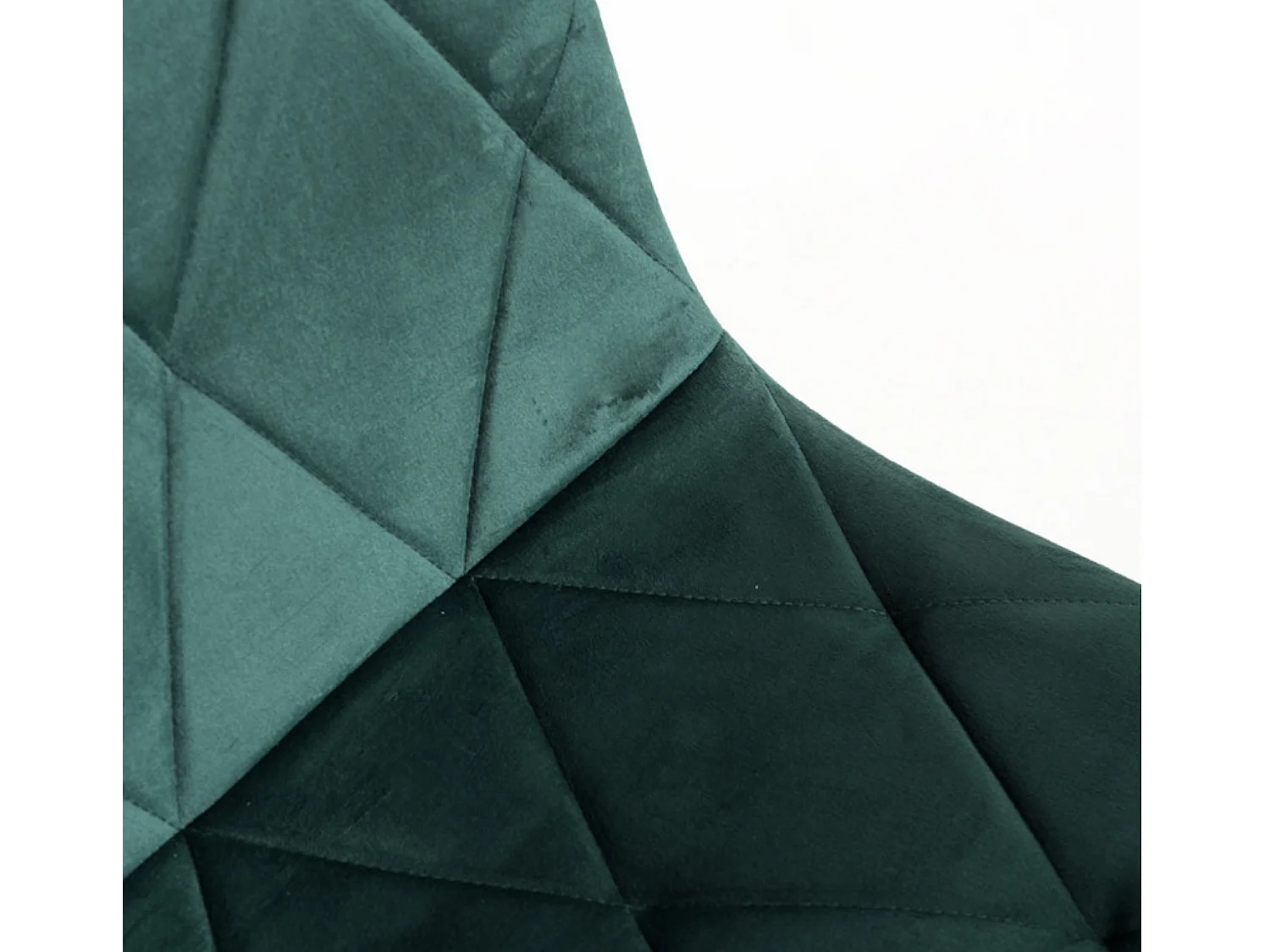 Juego de 2 sillas ARIEL – Terciopelo acolchado con rombos y patas de acero negro-Color Verde