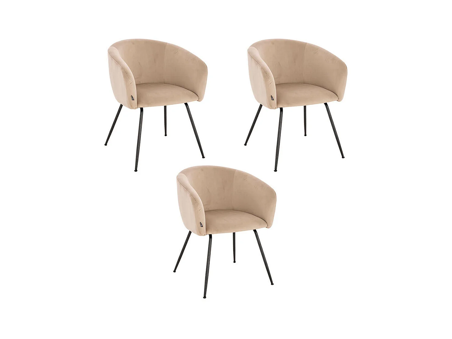 Home Deluxe Chaise de salle à manger ARIA Beige Quantité : 3