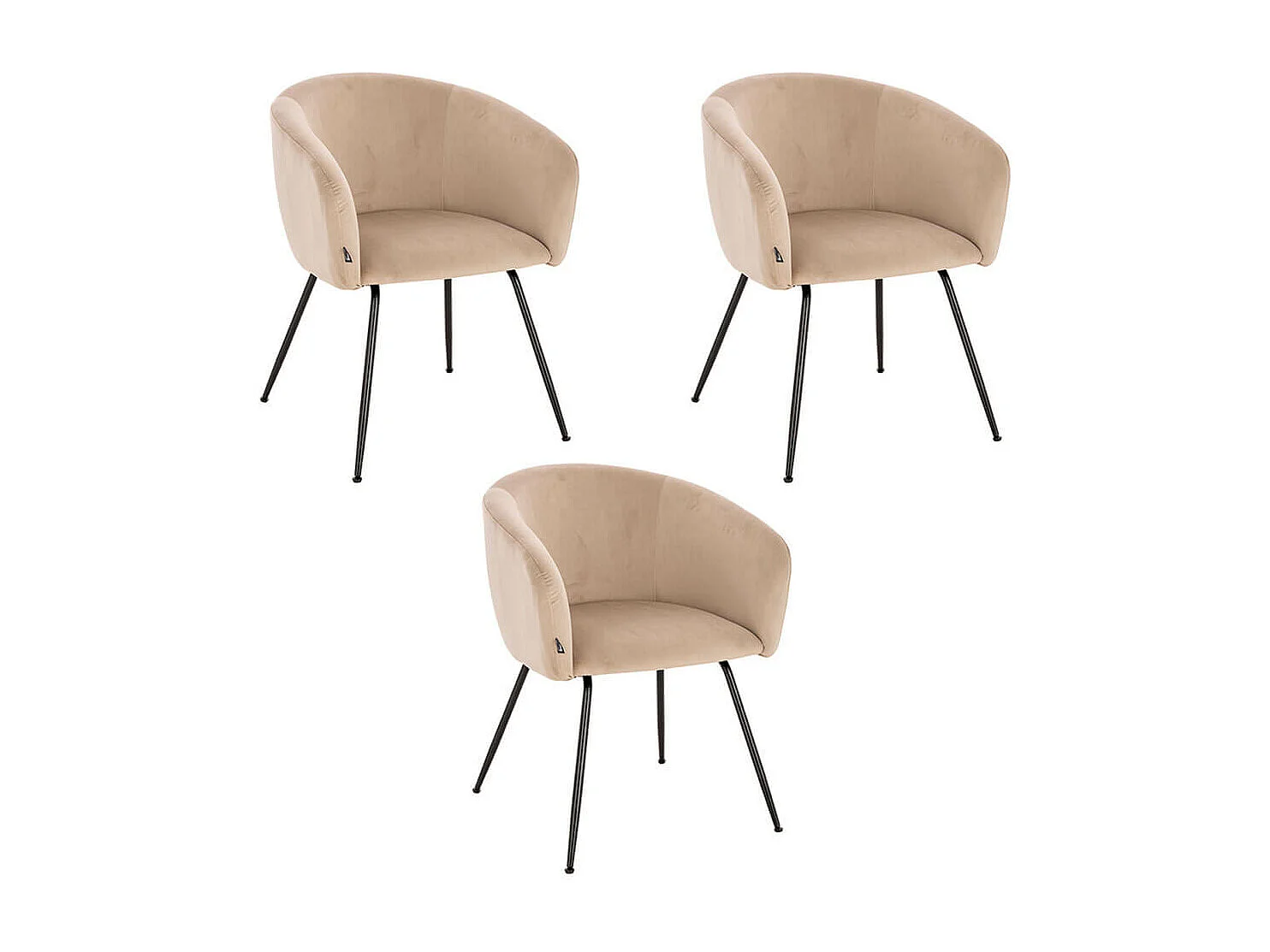 Home Deluxe Chaise de salle à manger ARIA Beige Quantité : 3