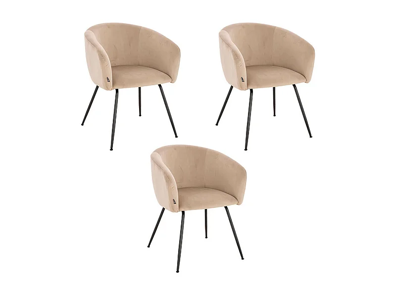 Home Deluxe Chaise de salle à manger ARIA Beige Quantité : 3