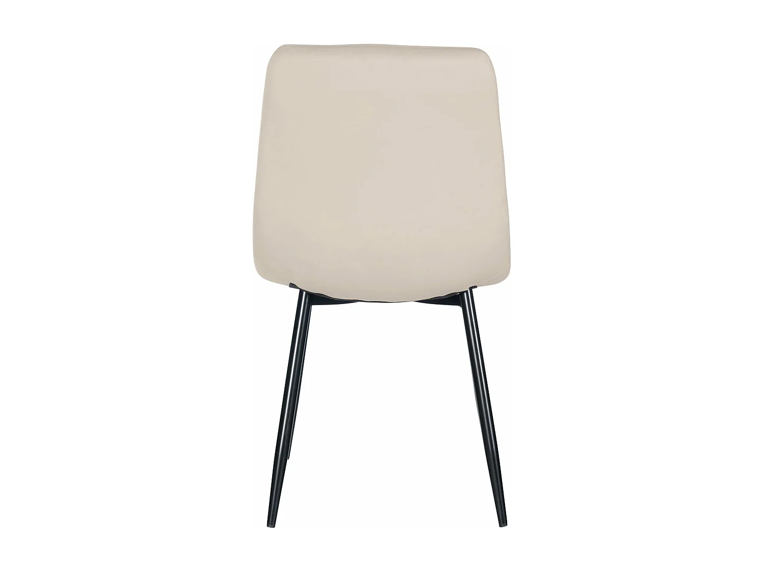 Lot de 4 chaises de salle à manger style moderne et confortable en tissu velours crème et métal noir 10_0001794