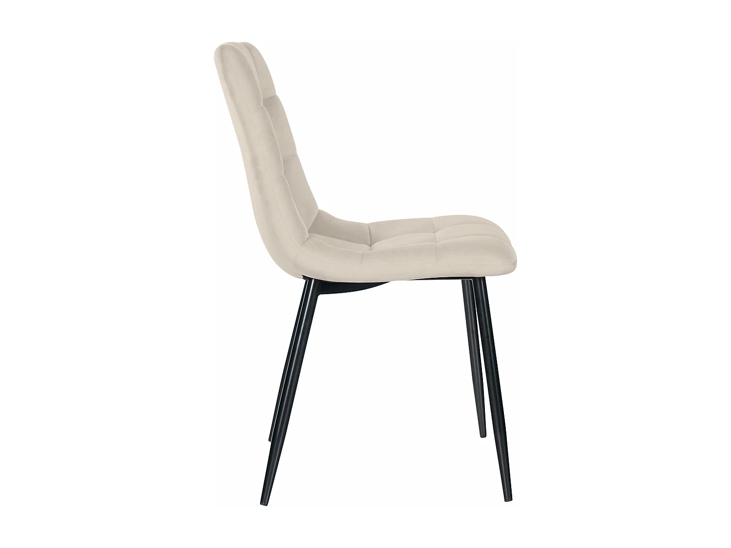 Lot de 4 chaises de salle à manger style moderne et confortable en tissu velours crème et métal noir 10_0001794