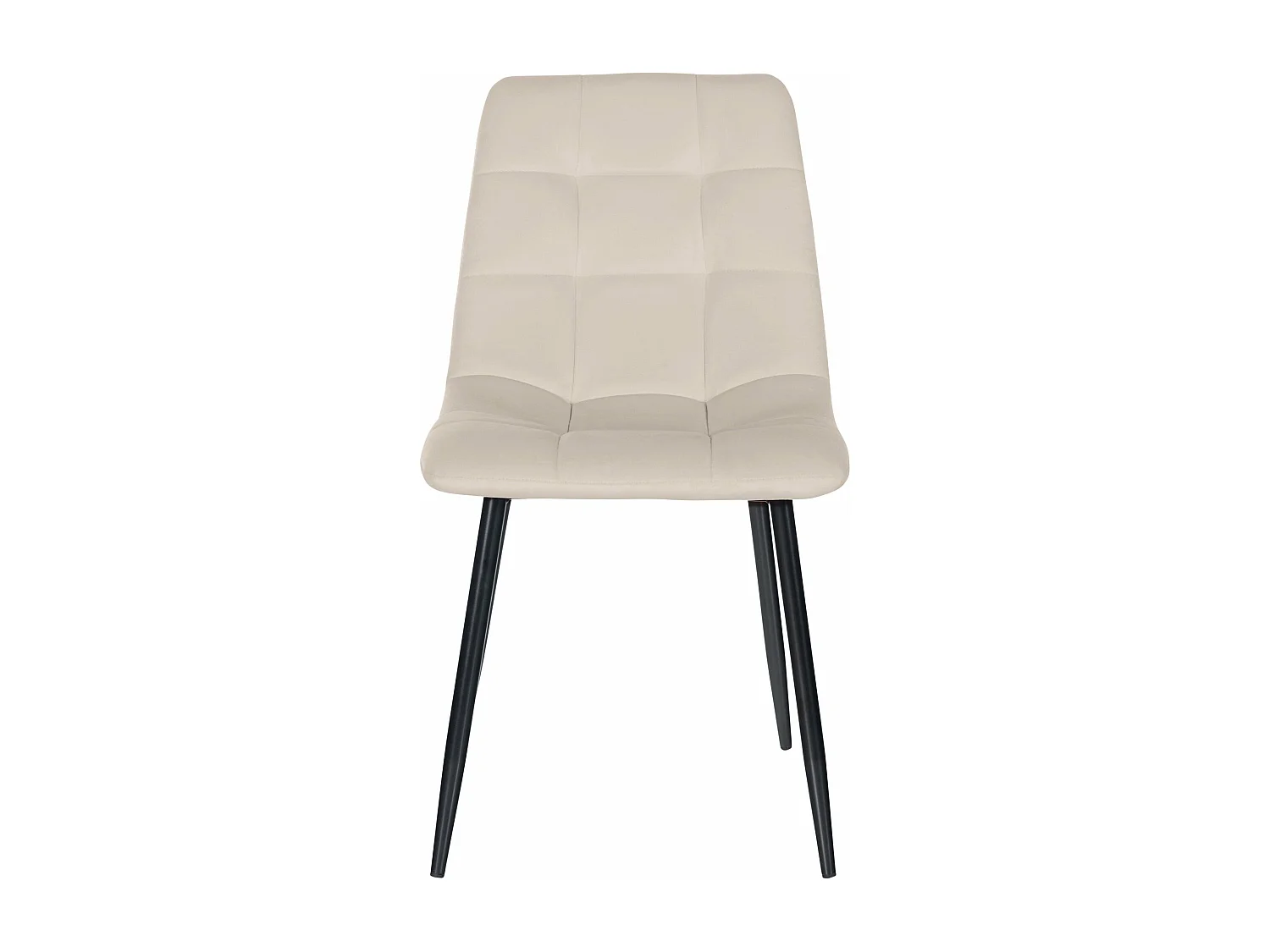 Lot de 4 chaises de salle à manger style moderne et confortable en tissu velours crème et métal noir 10_0001794