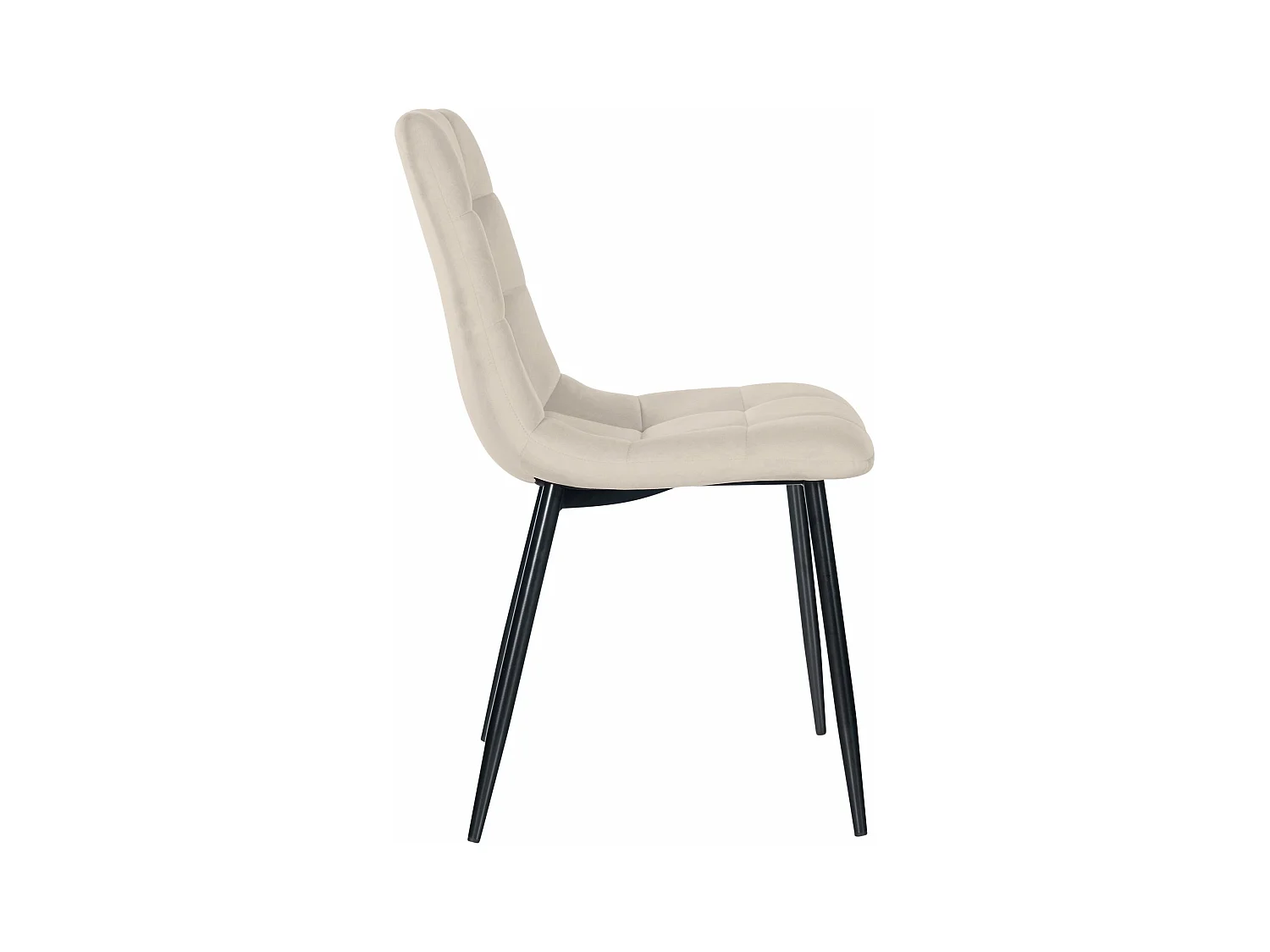Lot de 4 chaises de salle à manger style moderne et confortable en tissu velours crème et métal noir 10_0001794