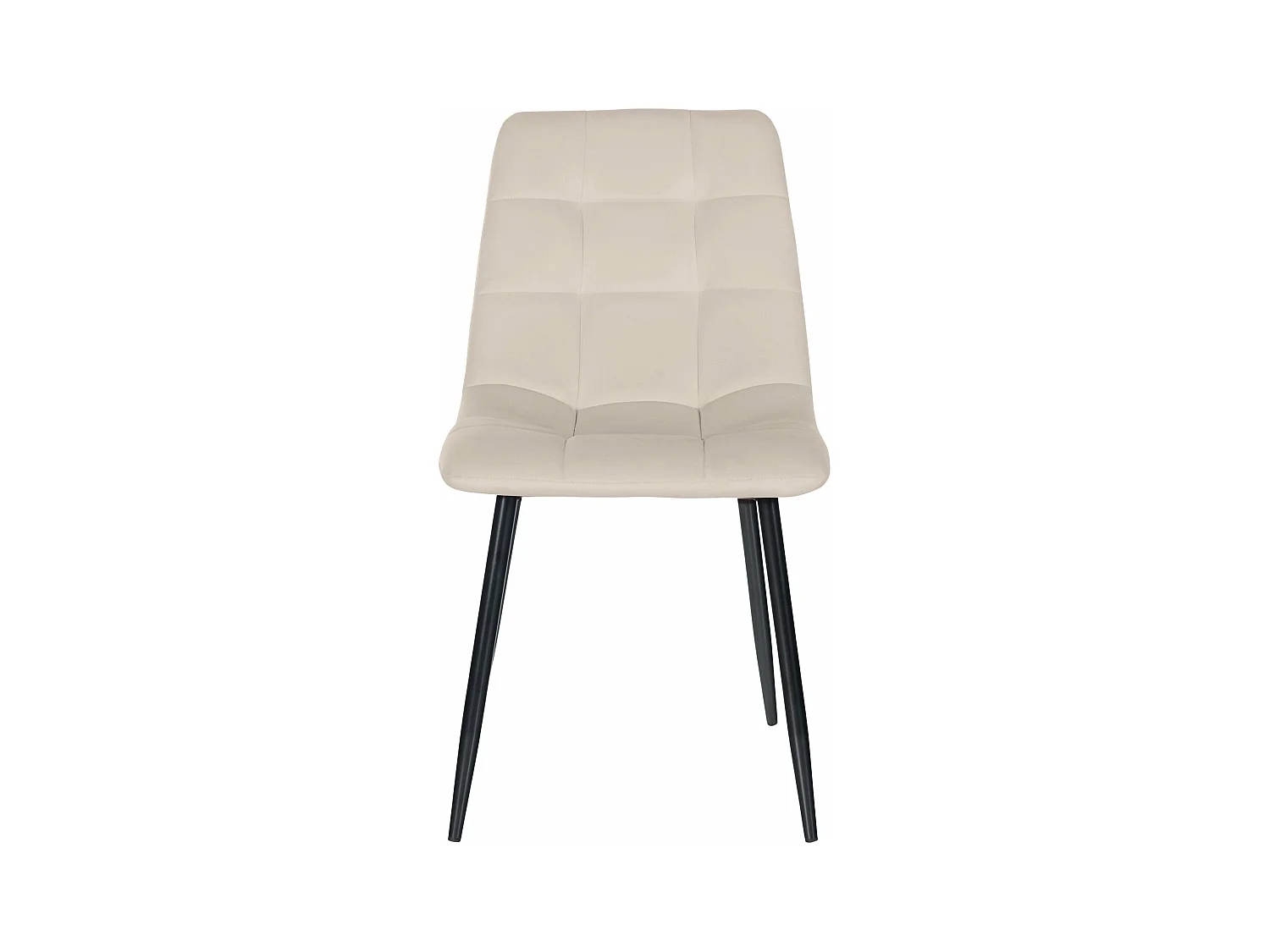 Lot de 4 chaises de salle à manger style moderne et confortable en tissu velours crème et métal noir 10_0001794