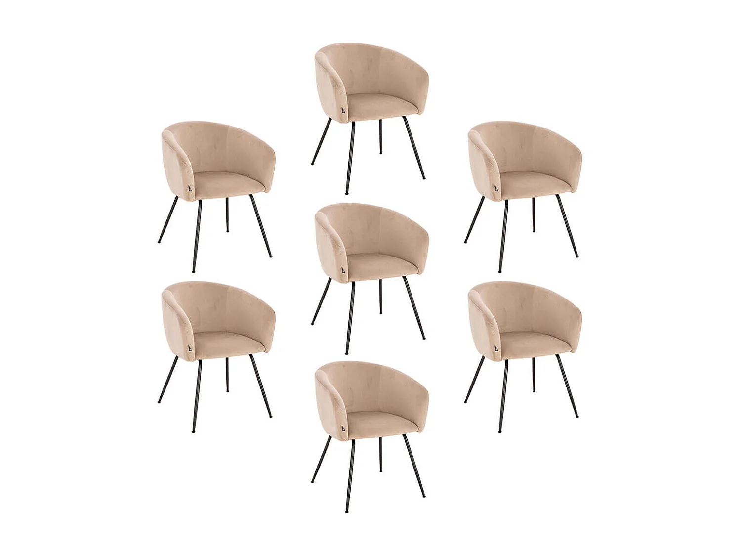 Home Deluxe Chaise de salle à manger ARIA Beige Quantité : 7