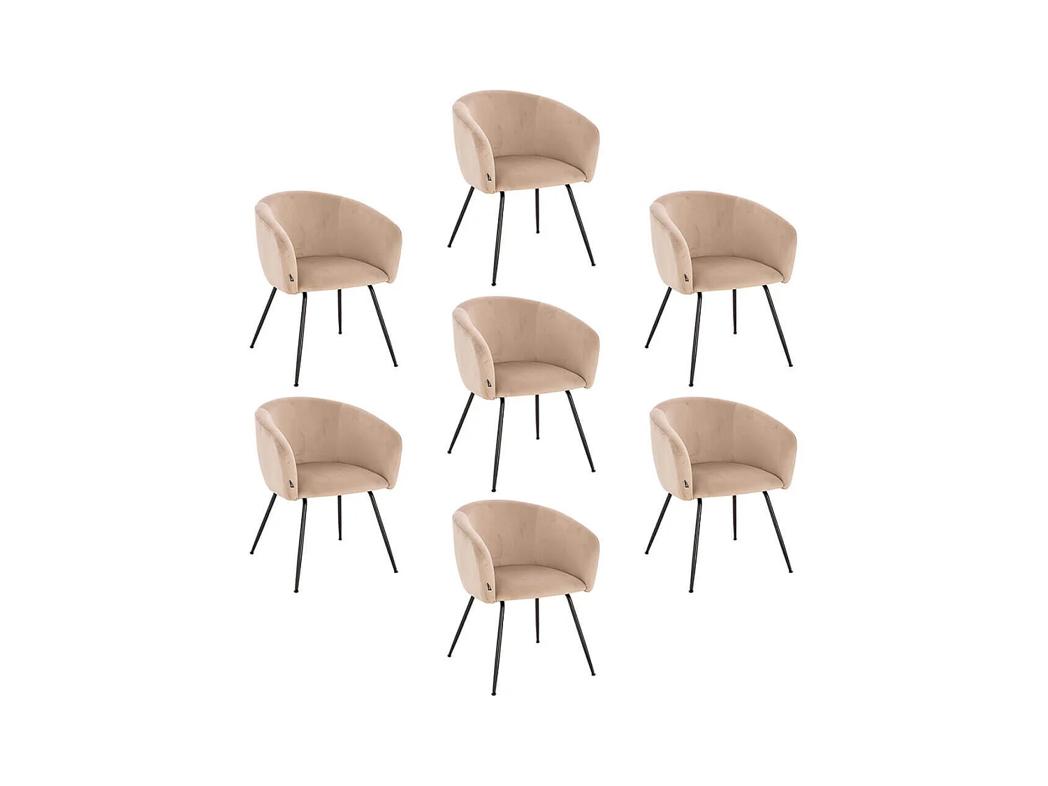 Home Deluxe Chaise de salle à manger ARIA Beige Quantité : 7